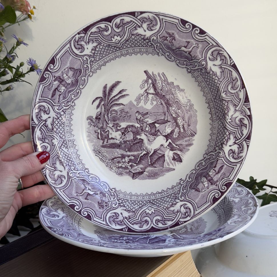 Тарелка глубокая Maastricht Petrus Regout Lasso 24 см Голландия 1870 г.г.