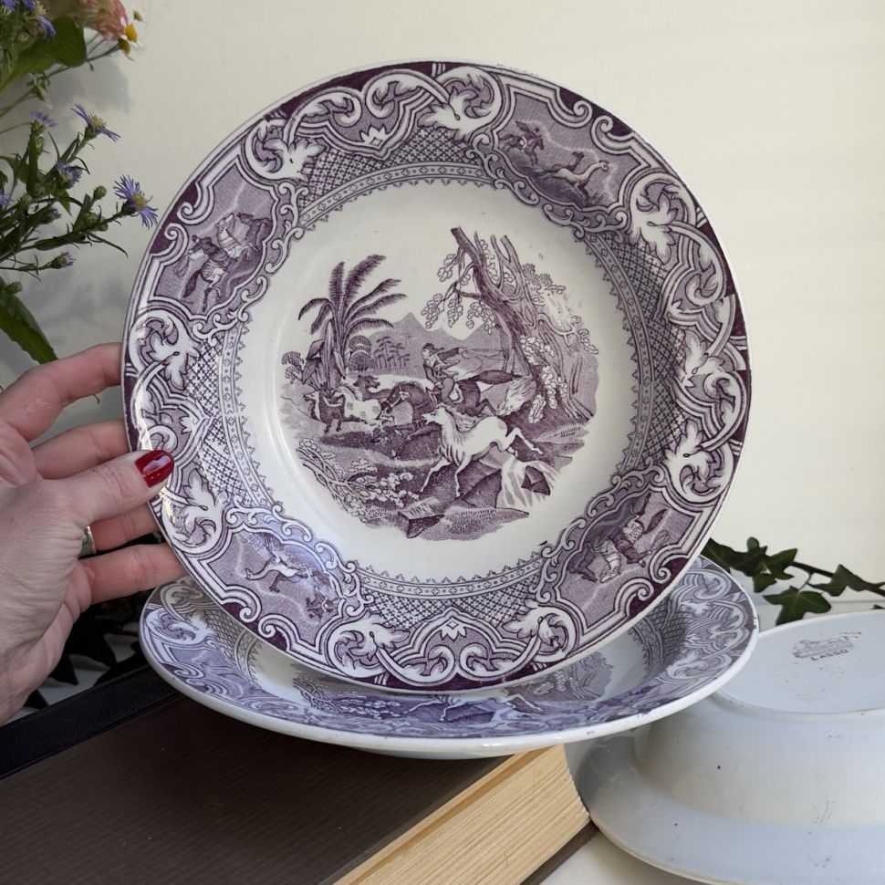 Тарелка глубокая Maastricht Petrus Regout Lasso 24 см Голландия 1870 г.г.