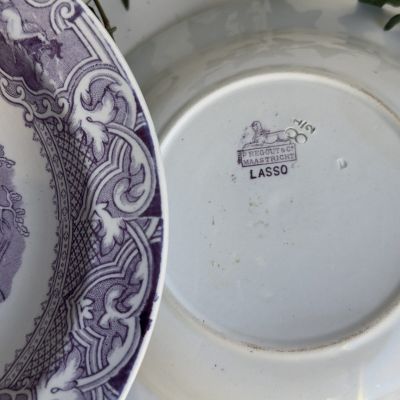 Тарелка глубокая Maastricht Petrus Regout Lasso 24 см Голландия 1870 г.г.