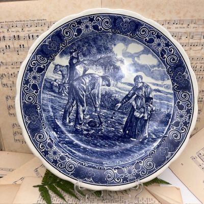 Тарелка Блюдо Посадка картофеля Delft Blaw 29 см Голландия