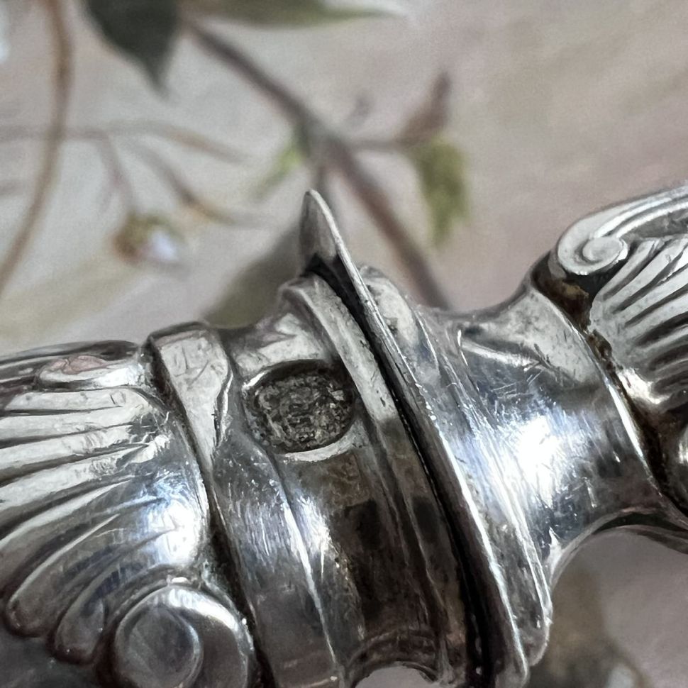 Ложка и вилка набор сервировочный 28 см серебро Франция