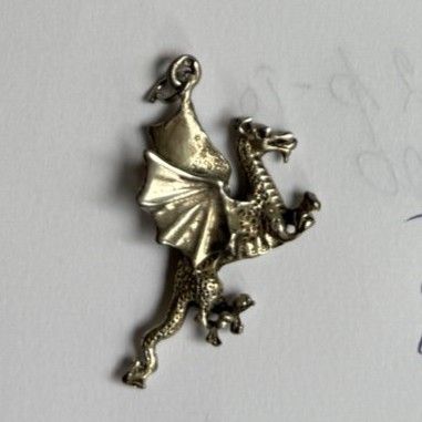 Подвеска Дракон 3 см серебро