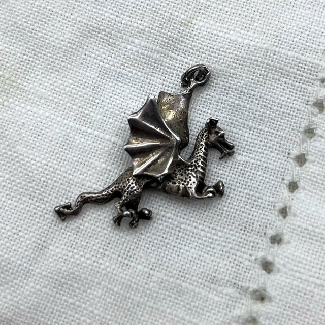 Подвеска Дракон 3 см серебро