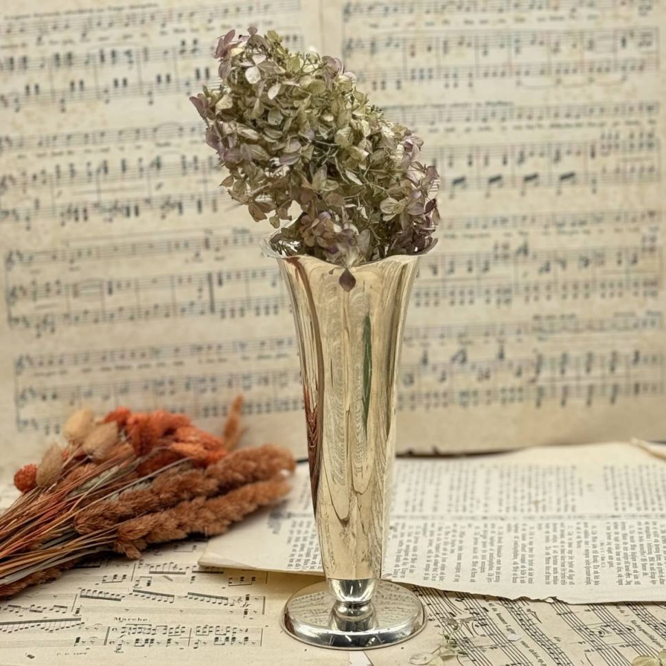 Ваза 22 см мельхиор серебрение