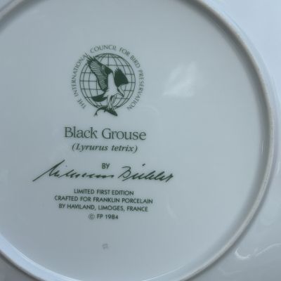 Тарелка Franklin Porcelain Птицы 23 см фарфор Франция 1984 г
