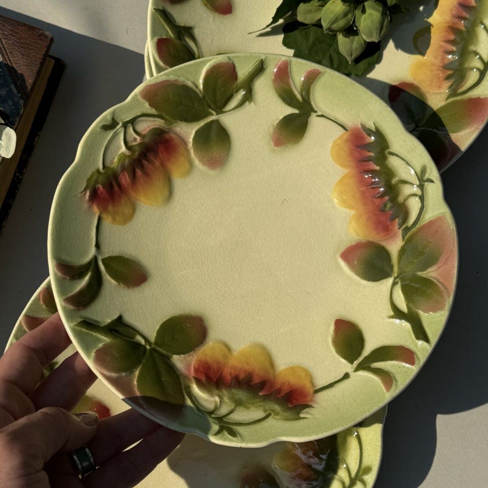 Тарелка Sarreguemines 22 см майолика Франция