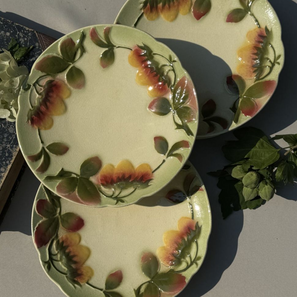 Тарелка Sarreguemines 22 см майолика Франция