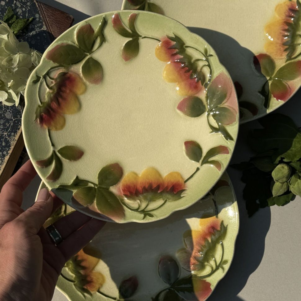 Тарелка Sarreguemines 22 см майолика Франция