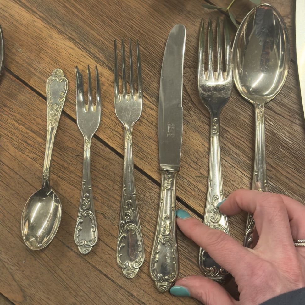 Вилка столовая 19 см серебрение Арнуво Франция