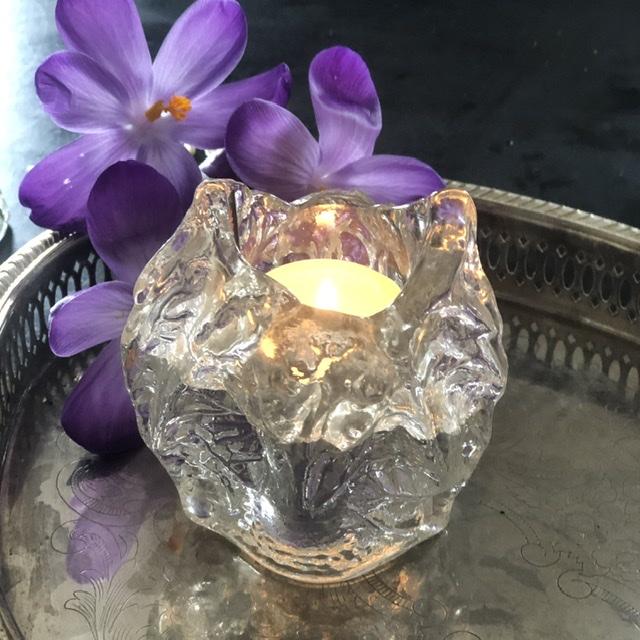 Подсвечник льдина хрусталь Финляндия