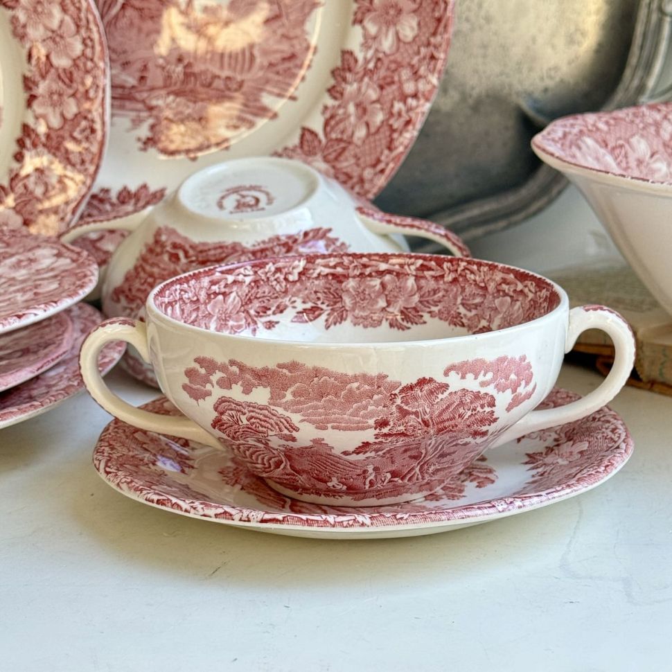 Бульонная пара Enoch Wedgwood Woodland 350 мл Англия красный