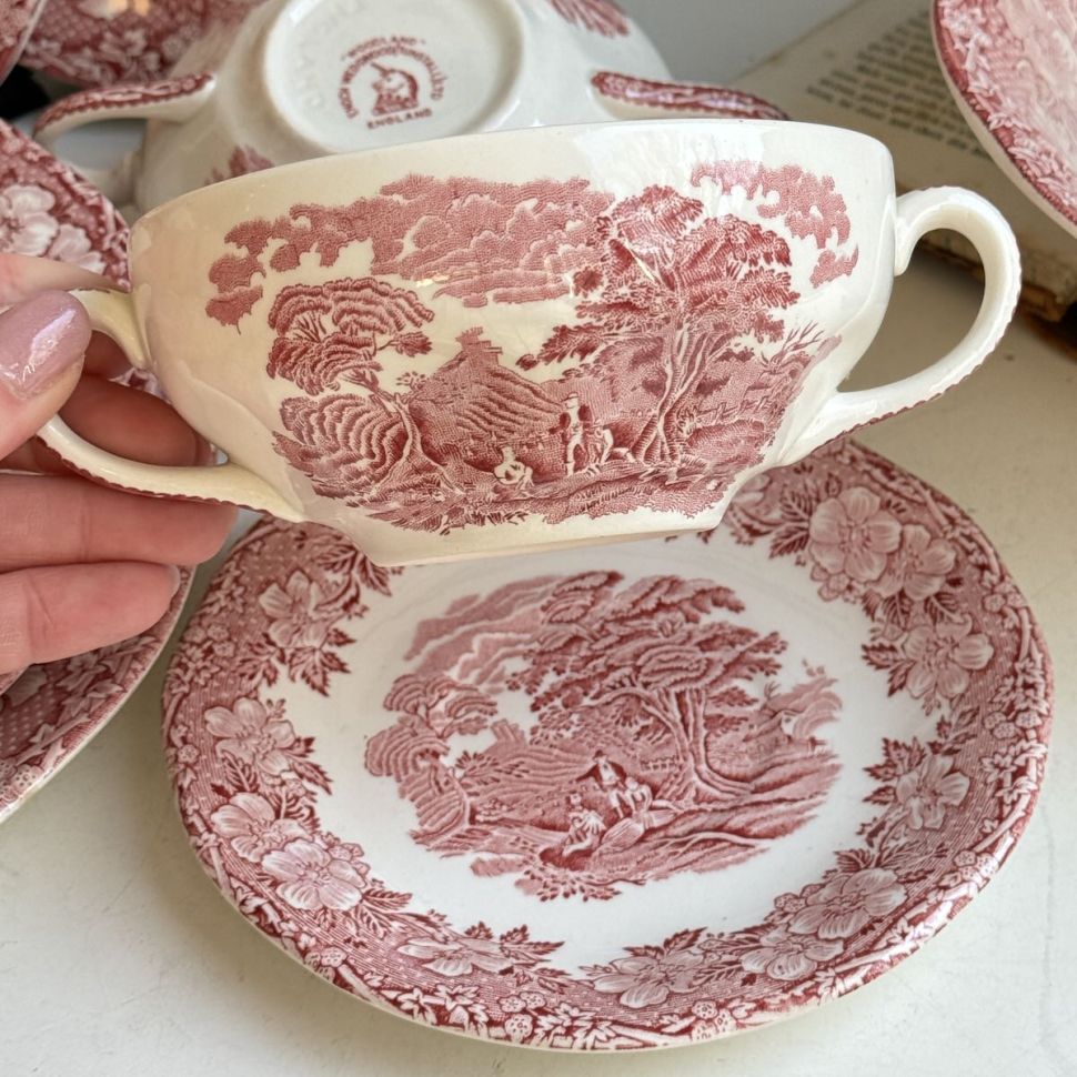 Бульонная пара Enoch Wedgwood Woodland 350 мл Англия красный