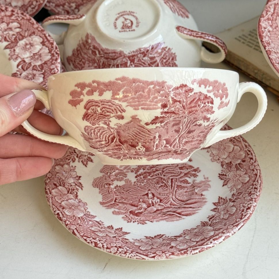 Бульонная пара Enoch Wedgwood Woodland 350 мл Англия красный