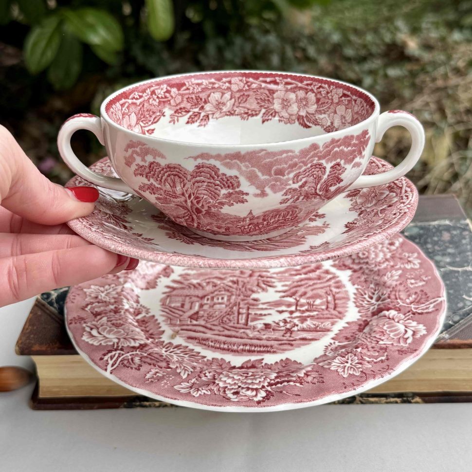 Бульонная пара Enoch Wedgwood Woodland 350 мл Англия красный