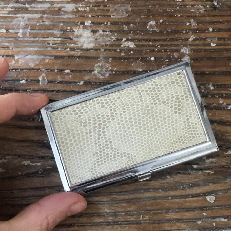 Визитница 9 см сталь экокожа