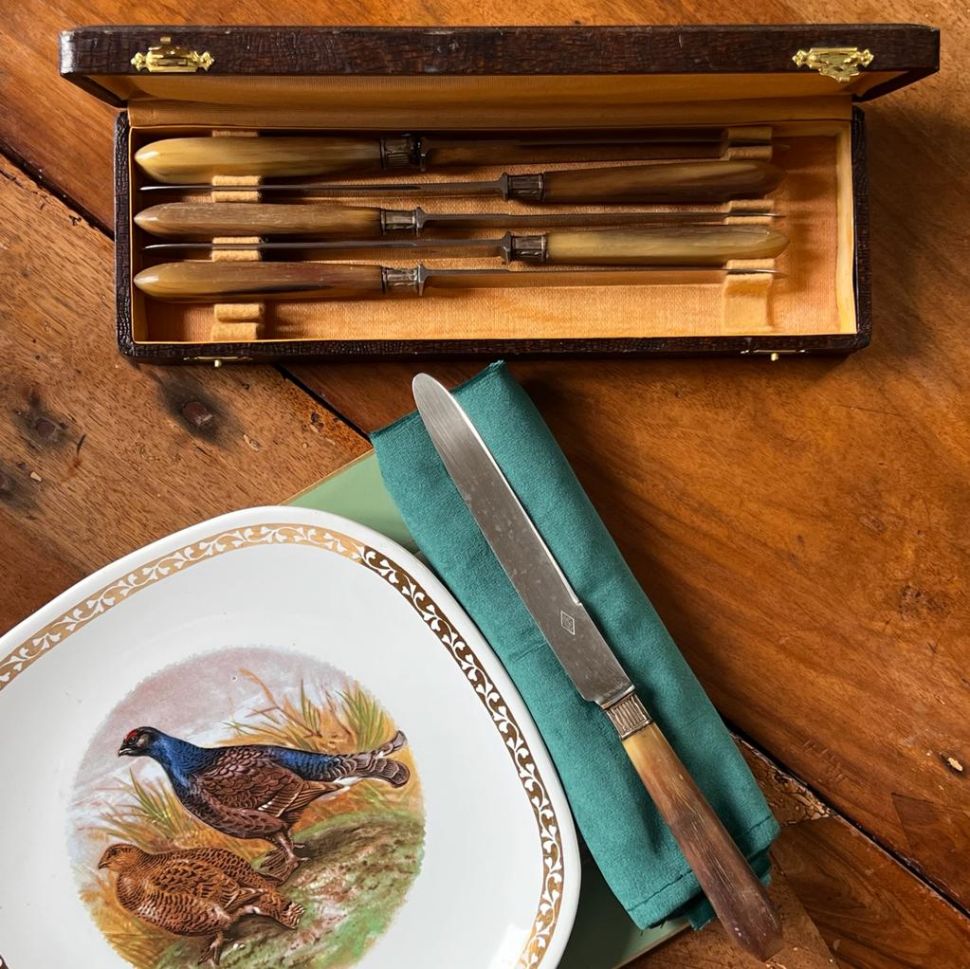 Нож столовый 24 см металл кость Франция