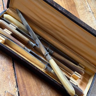 Нож столовый 24 см металл кость Франция