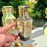 Ваза Satsuma фарфор роспись 50-е гг Шинуазри черная 13 см 