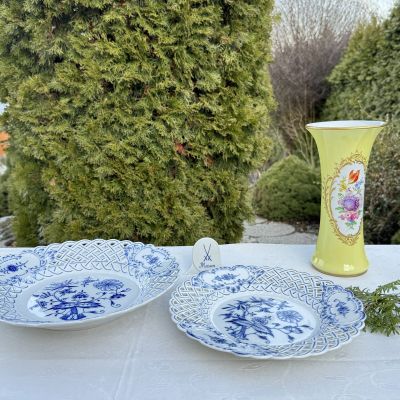 Тарелка блюдо Meissen Синий лук 29 см 1981 г Германия  