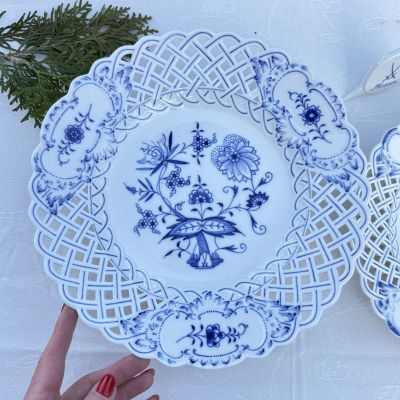 Тарелка блюдо Meissen Синий лук 29 см 1981 г Германия  