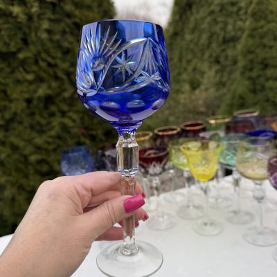 Бокал Genuine Lead Crystal синий 250 мл накладной хрусталь Германия 