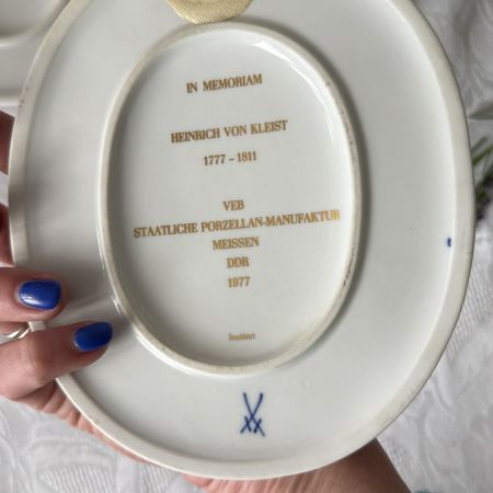 Панно памятное Meissen Kleist 17 см 1977 г. фарфор