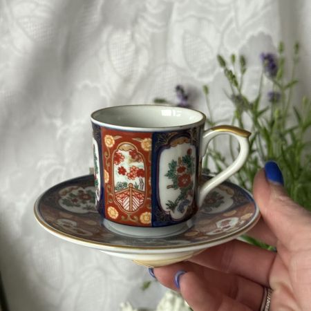 Кофейная пара Gold Imari 80 мл фарфор Япония 