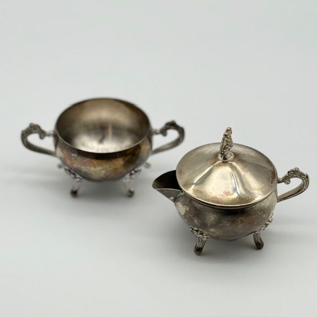 Сахарница и молочник серебрение набор 2 предмета