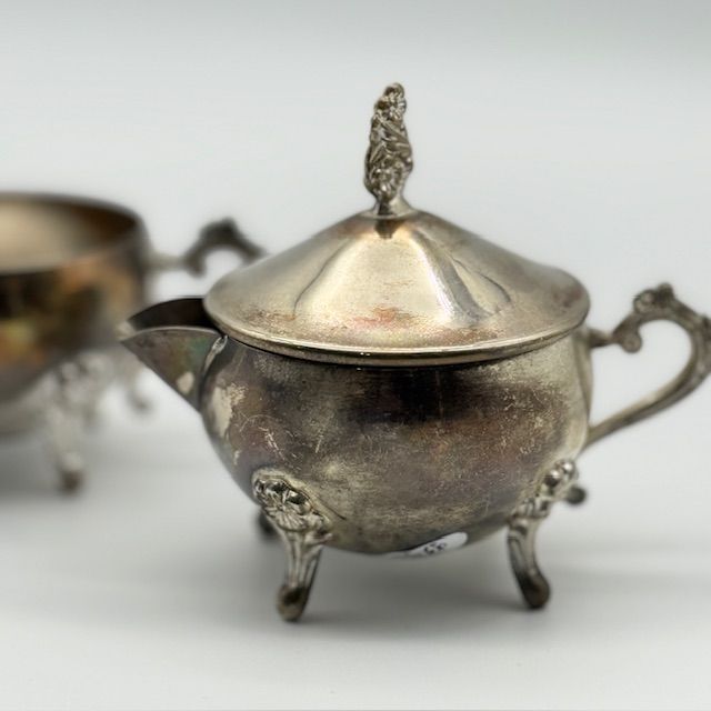 Сахарница и молочник серебрение набор 2 предмета