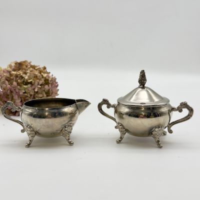 Сахарница и молочник серебрение набор 2 предмета