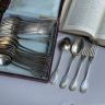 Ложка и вилка 22 см набор 2 предмета серебрение Франция 100 лет