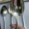 Ложка и вилка 22 см набор 2 предмета серебрение Франция 100 лет