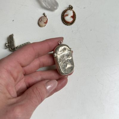 Футляр для зубочисток и спичек Веста 4 см серебро 