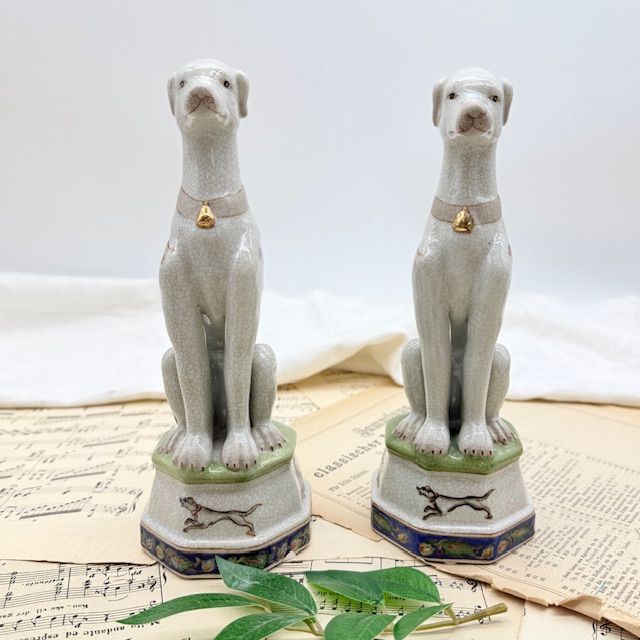 Статуэтка Борзая пара Wong Lee 25 см фарфор  