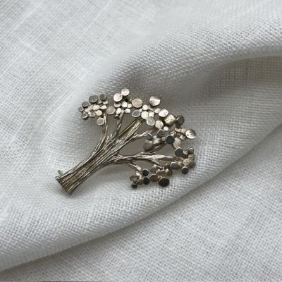 Брошь Дерево 2,8 см серебро