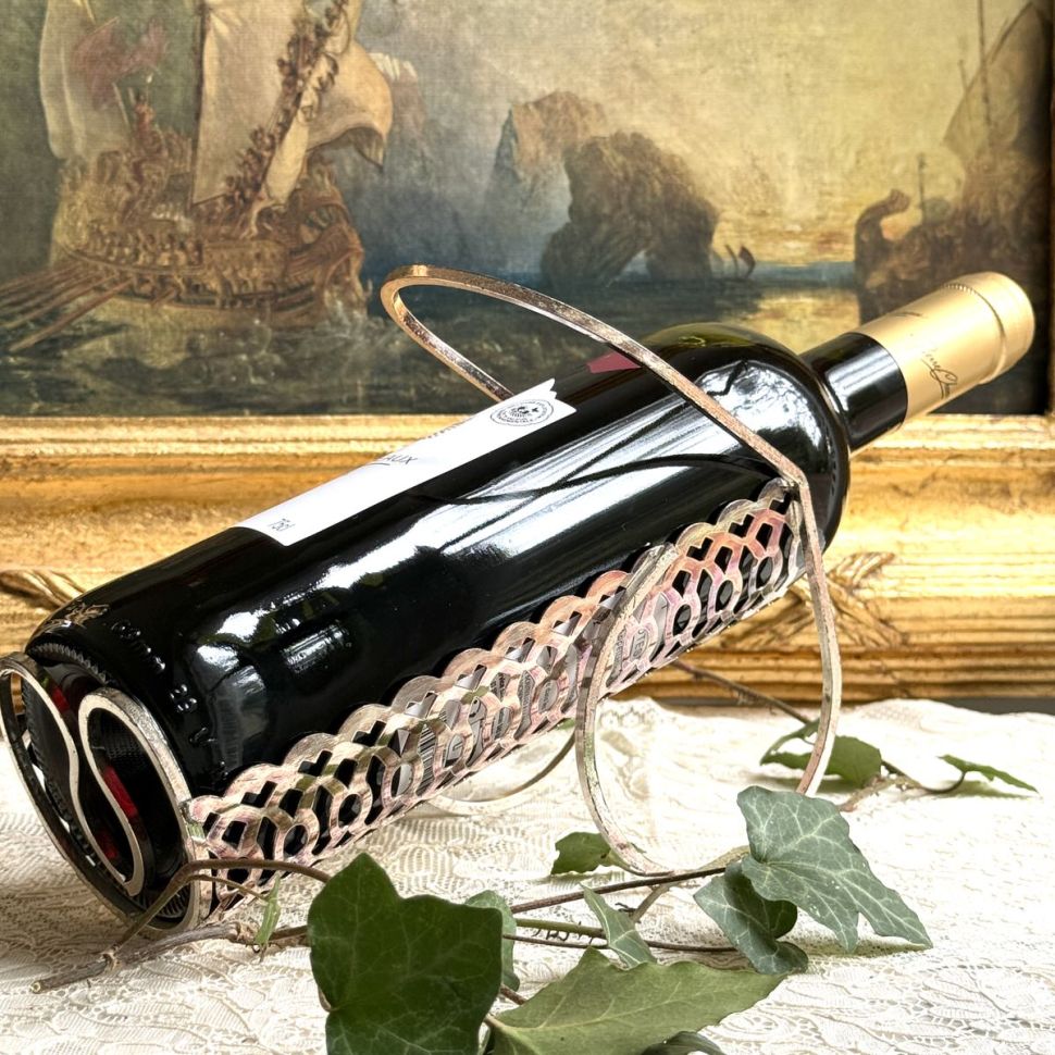 Подставка под бутылку вина 18см Франция мельхиор серебрение