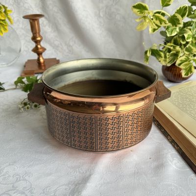 Кастрюля без крышки 3,25 л медь деревянные ручки