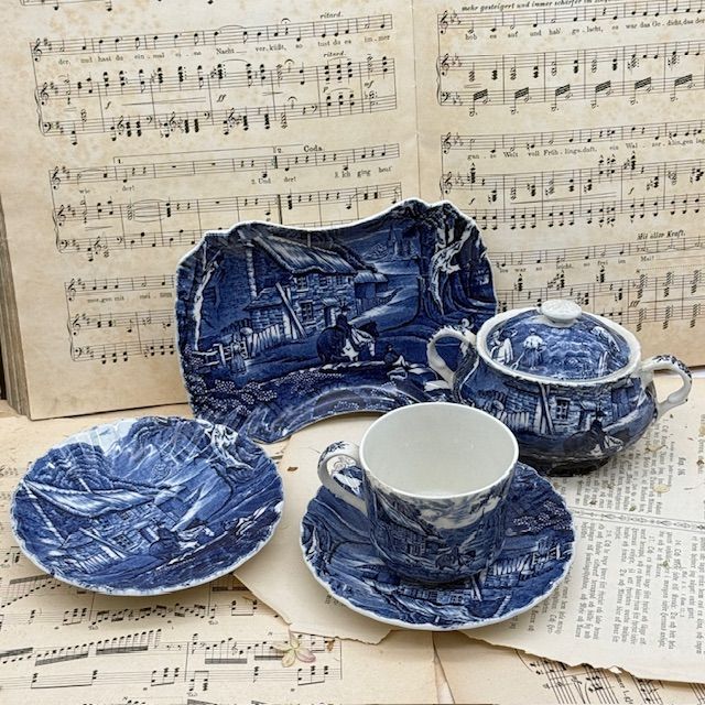 Сет с изъянами James Kent Old Foley Staffordshire 5 предметов Англия