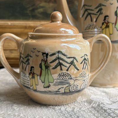 Сахарница Гейши 14 см фарфор Япония