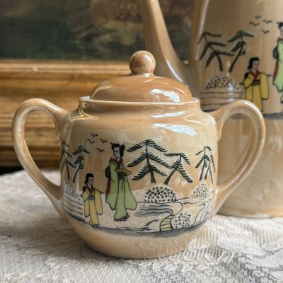 Сахарница Гейши 14 см фарфор Япония