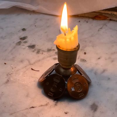 Подсвечник из монет 6 см медь латунь