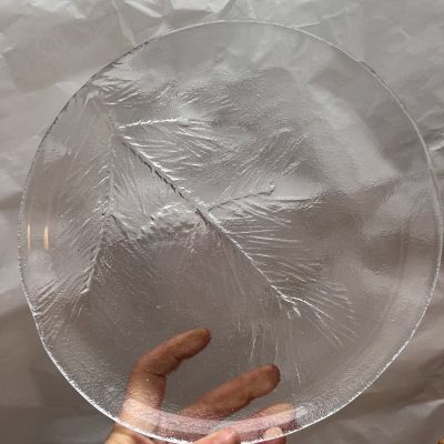 Тарелка Сосновая ветвь с шишкой 25 см хрусталь Швеция