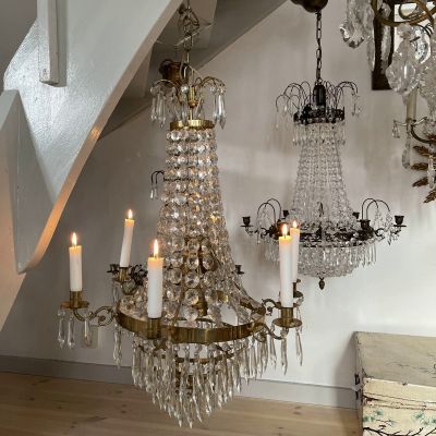 Люстра подсвечник на 6 свечей и 3 лампы