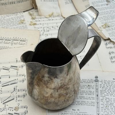 Чайник кофейник 1 л WISKEMANN  мельхиор серебрение 