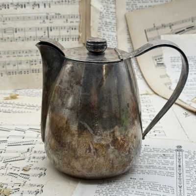 Чайник кофейник 1 л WISKEMANN  мельхиор серебрение 