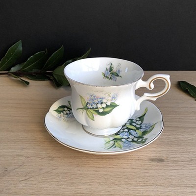 Чайная пара Ландыши костяной фарфор уценка