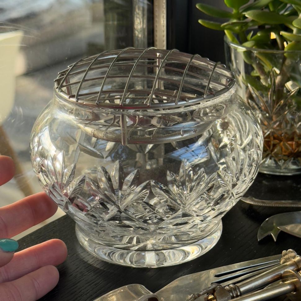 Ваза роузбол 13 см хрусталь сталь