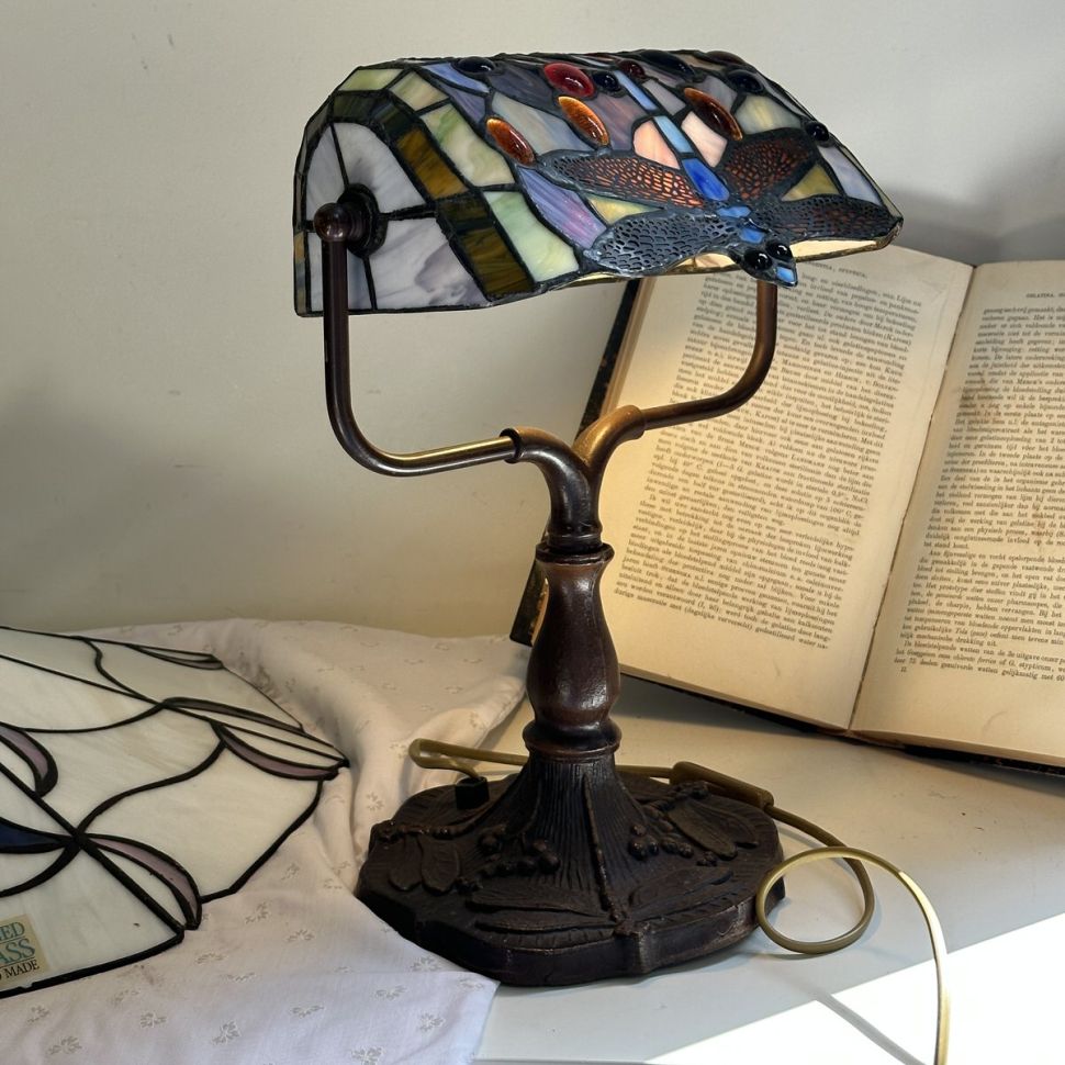 Лампа настольная Стрекоза 36 см металл стекло  