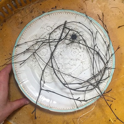 Тарелка Gustafsberg с Салатовым ободком