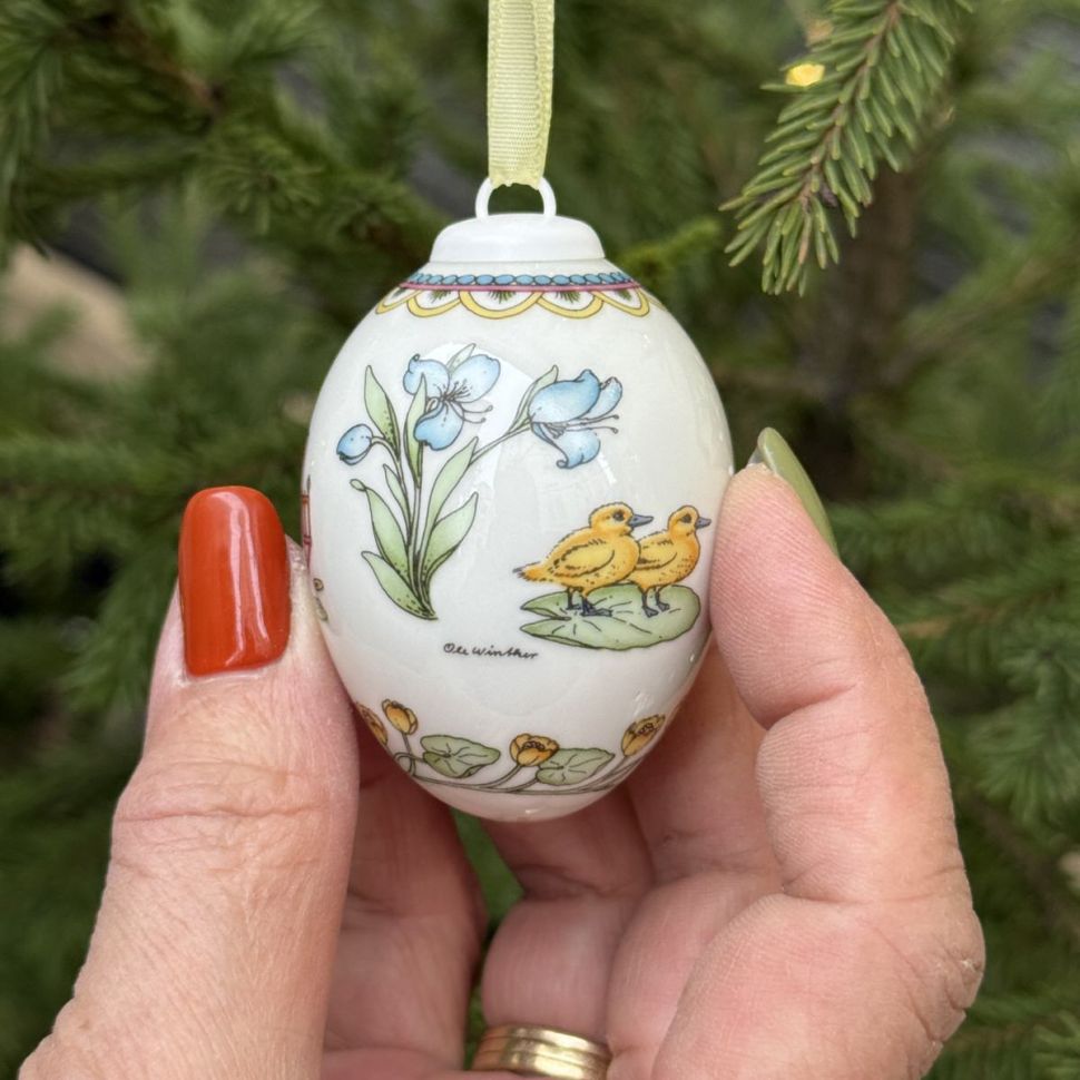 Подвес Яйцо пасхальное Hutschenreuther 7 см фарфор Германия 1995 г. 